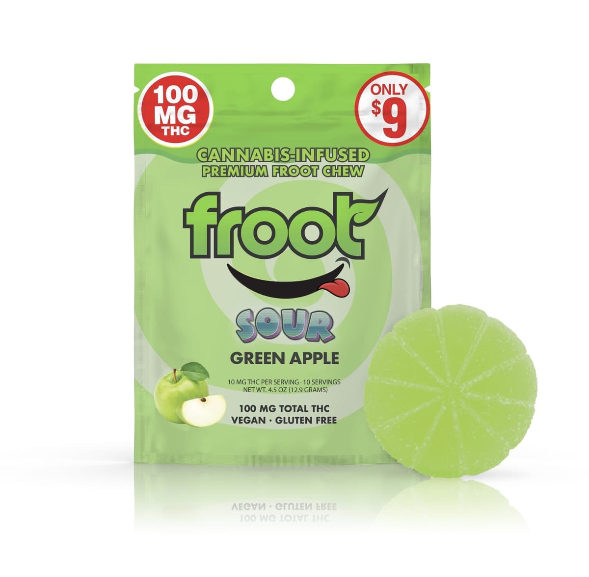 Sour Green Apple - 100mg - Single gummy