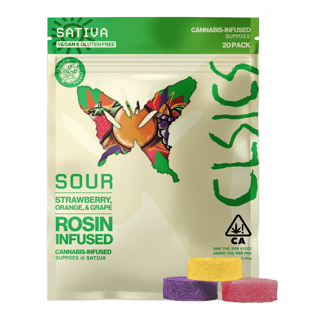 Sour mix - 100mg - Live Rosin Gummies